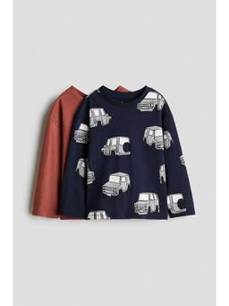 H&M - Boys Multi-Color 2-Pack Long-Sleeved T-Shirts