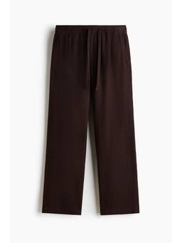 H&M - Men Brown Relaxed Fit Linen-blend Trousers