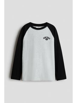 H&M - Boys Grey Long-sleeved raglan T-shirt