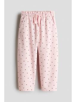 H&M - Girls Pink Patterned twill Trouser