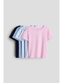 H&M - Girls Multi-Color 5-pack cotton T-shirts