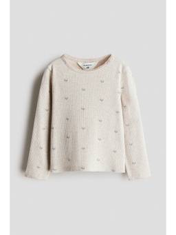 H&M - Girls Beige Patterned cotton top