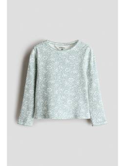 H&M - Girls Turquoise Patterned cotton top