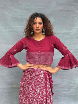 Chidiyaa - Soil Meadow Printed Cotton Stitched Blouse