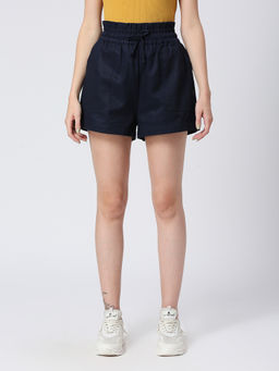 Being Human - Solid Navy Blue Regular Fit Shorts