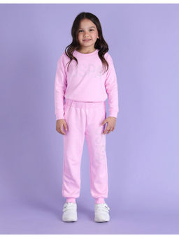U.S. POLO ASSN. - Girls Pink Embellished Regular Fit Joggers
