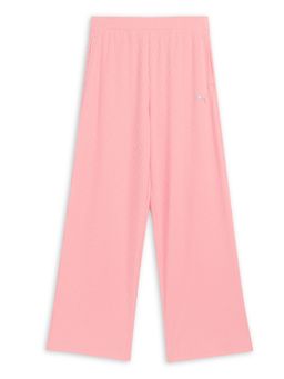 Puma - Butterfly Vibe Ribbed Girls Pink Trackpants