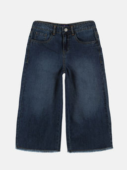 KiddoPanti - Girls Wide Solid Jeans