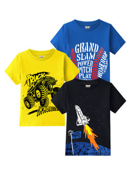 Kuchipoo - Boys Regular Fit Half Sleeve Cotton T-Shirt (Pack of 3)