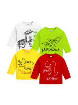 Kuchipoo - Boys Regular Fit Full Sleeve Cotton T-Shirt (Pack of 4)