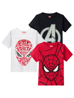 Kuchipoo - Marvel Boys Regular Fit Half Sleeve Cotton T-Shirt (Pack of 3)