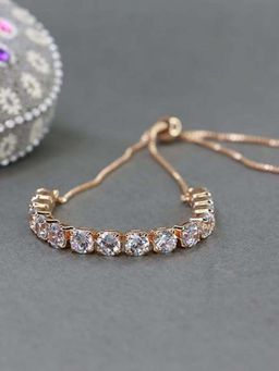 I Jewels - Women Rose Gold Plated Link Bracelet
