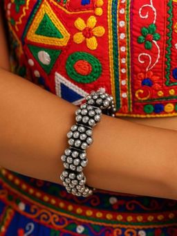 I Jewels - Women Brass Silver-Plated Wraparound Bracelet