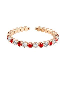 I Jewels - Red Crystal CZ Gold Plated Bracelet for Women