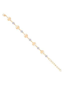 I Jewels - Gold Plated CZ Fancy Bracelet For Women