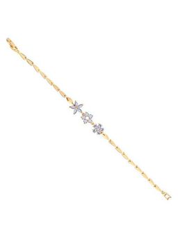 I Jewels - Gold Plated CZ Fancy Bracelet For Women