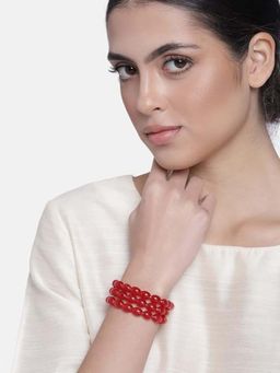 I Jewels - Women Red Gold-Plated Wraparound Bracelet