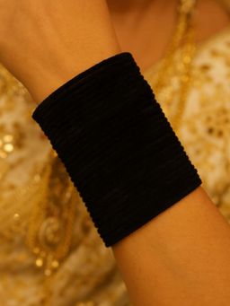 I Jewels - Metal Velvet Bangles (Pack of 48) (2.8)