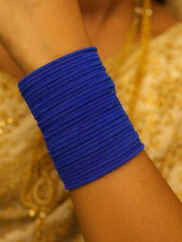 I Jewels - Metal Velvet Bangles (Pack of 48) (2.8)