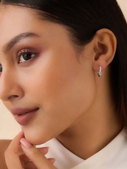Zavya - Our Infinite Love Silver Hoop Rhodium Plated Earrings