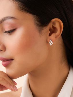 Zavya - Dancing Wave Silver Rhodium Plated Earrings