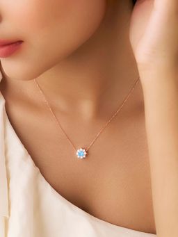Zavya - The Sea Flower Silver Rose Gold Plated Necklace