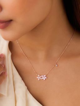 Zavya - Pink Bloom Symphony Necklace (Adjustable)