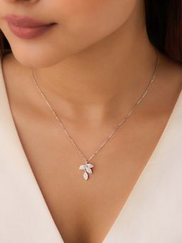 Zavya - Whispering Leaves Silver Necklace (Adjustable)