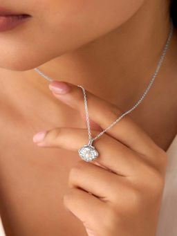 Zavya - Ocean's Secret Pearl Rhodium Plated Necklace