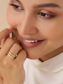Zavya - Embrace of Infinite Grace Gold Plated Ring (Adjustable)
