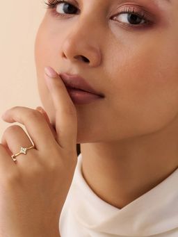 Zavya - A Little Spark of Forever Gold Plated Ring (Adjustable)