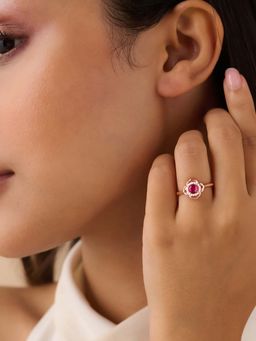 Zavya - The First Blush Promise Rose Gold Plated Ring (Adjustable)