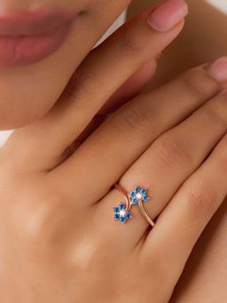Zavya - The Summer Sky Blooms Rose Gold Plated Ring (Adjustable)