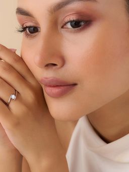 Zavya - The One I Choose Solitaire Rhodium Plated Ring (Adjustable)