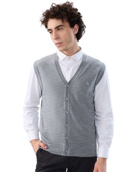 Raymond - Regular Fit Solid Grey Cardigan