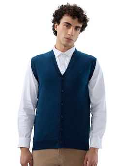 Raymond - Regular Fit Solid Blue Sweater