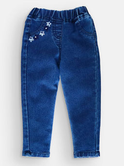 Little Carrot - Indigo Embroidered Jeggings