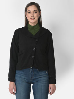 Fnocks - Women Wear Regular Length Coat for Winter Blazer Black Jacket