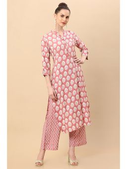 Soch - Women Pink Modal Printed Kurta (Set of 2)