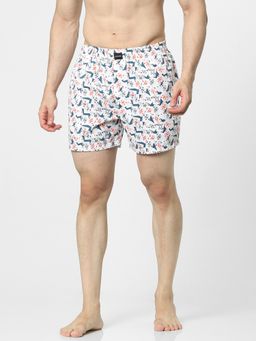 Jack & Jones - White Card Print Boxers