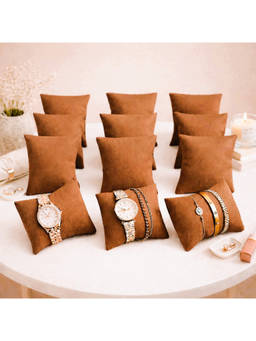 La Trove - Coffee Brown Velvet Watch & Bracelets Organizer Pillows (Pack of 12)
