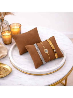 La Trove - Coffee Brown Velvet Watch & Bracelets Organizer Pillows (Pack of 2)