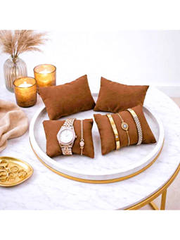 La Trove - Coffee Brown Velvet Watch & Bracelets Organizer Pillows (Pack of 4)