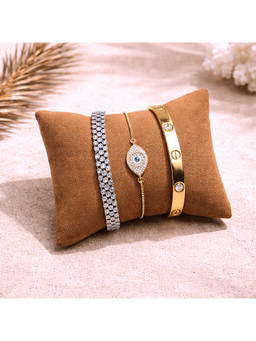 La Trove - Coffee Brown Velvet Watch & Bracelets Organizer Pillow