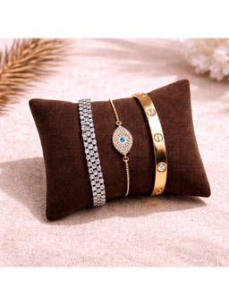 The Big Trove - Chocolate Brown Velvet Watch & Bracelets Organizer Pillow