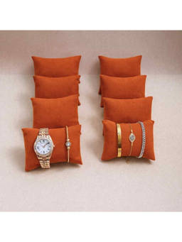 The Big Trove - Tan Velvet Watch & Bracelets Organizer Pillows (Pack of 8)