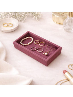 La Trove - Wine Velvet Nano Plain Jewellery Organizer & Display Tray