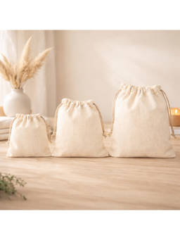 The Big Trove - Cream Suede Multi-Purpose Accessories & Jewellery Organizer Pouches (Pack of 3)