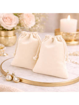 The Big Trove - Cream Suede Jewellery & Multi-Purpose Organizer Pouches (Pack of 2)