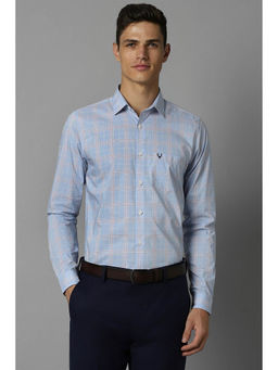 Allen Solly - Men Blue Slim Fit Check Full Sleeves Formal Shirt